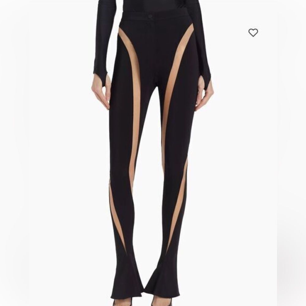Mugler High Rise Illusion Flare Pants